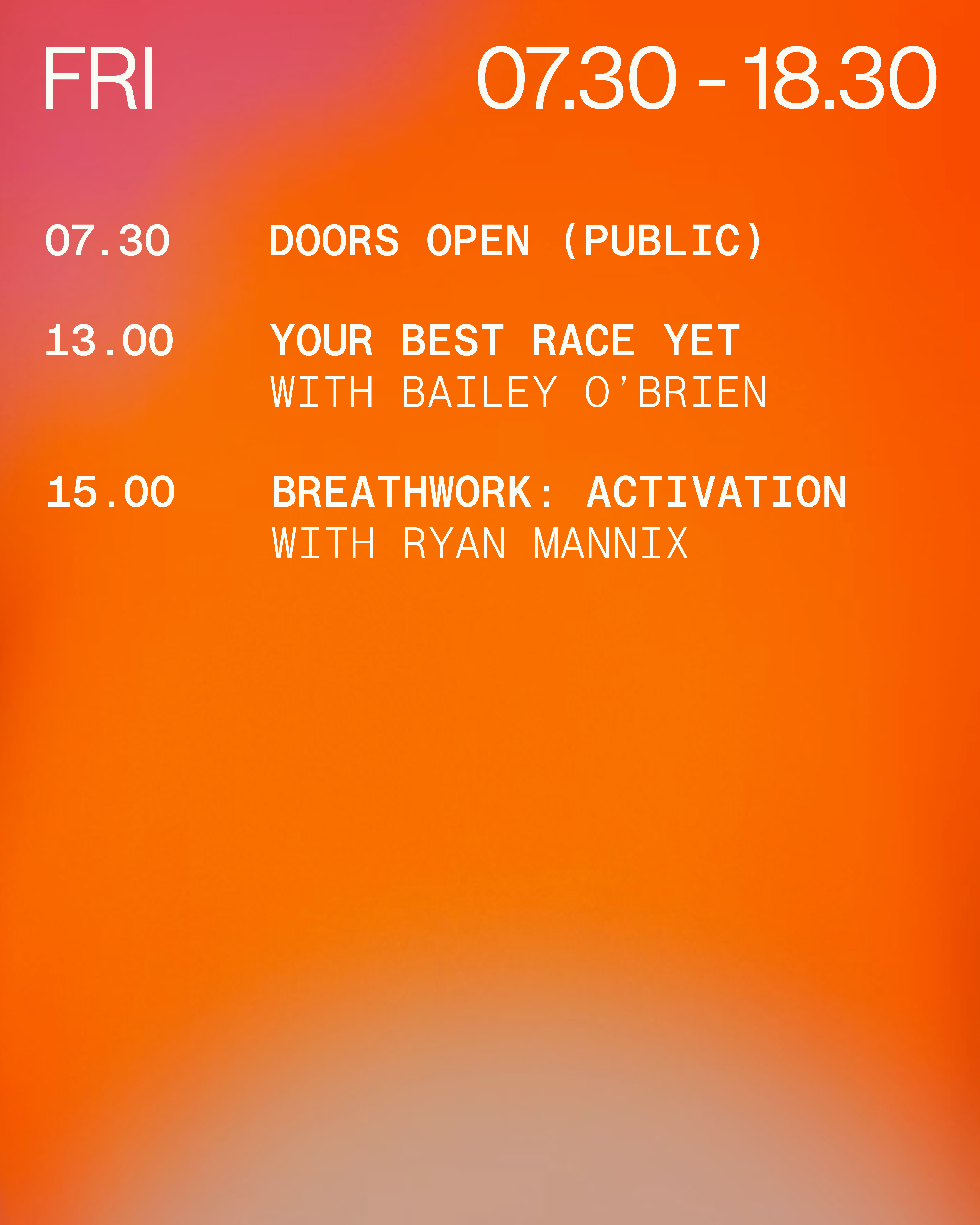 Schedule for FRI