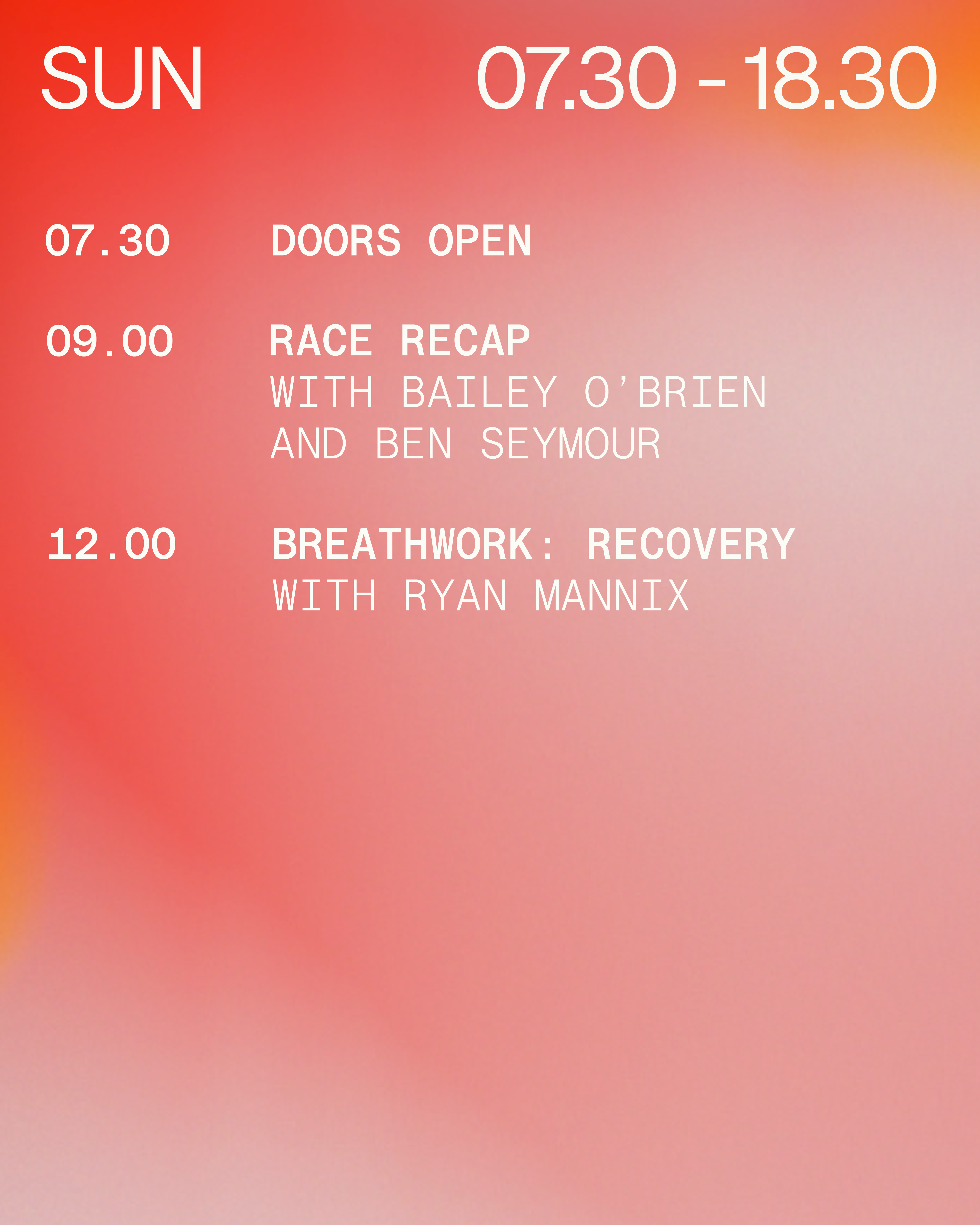 Schedule for SUN