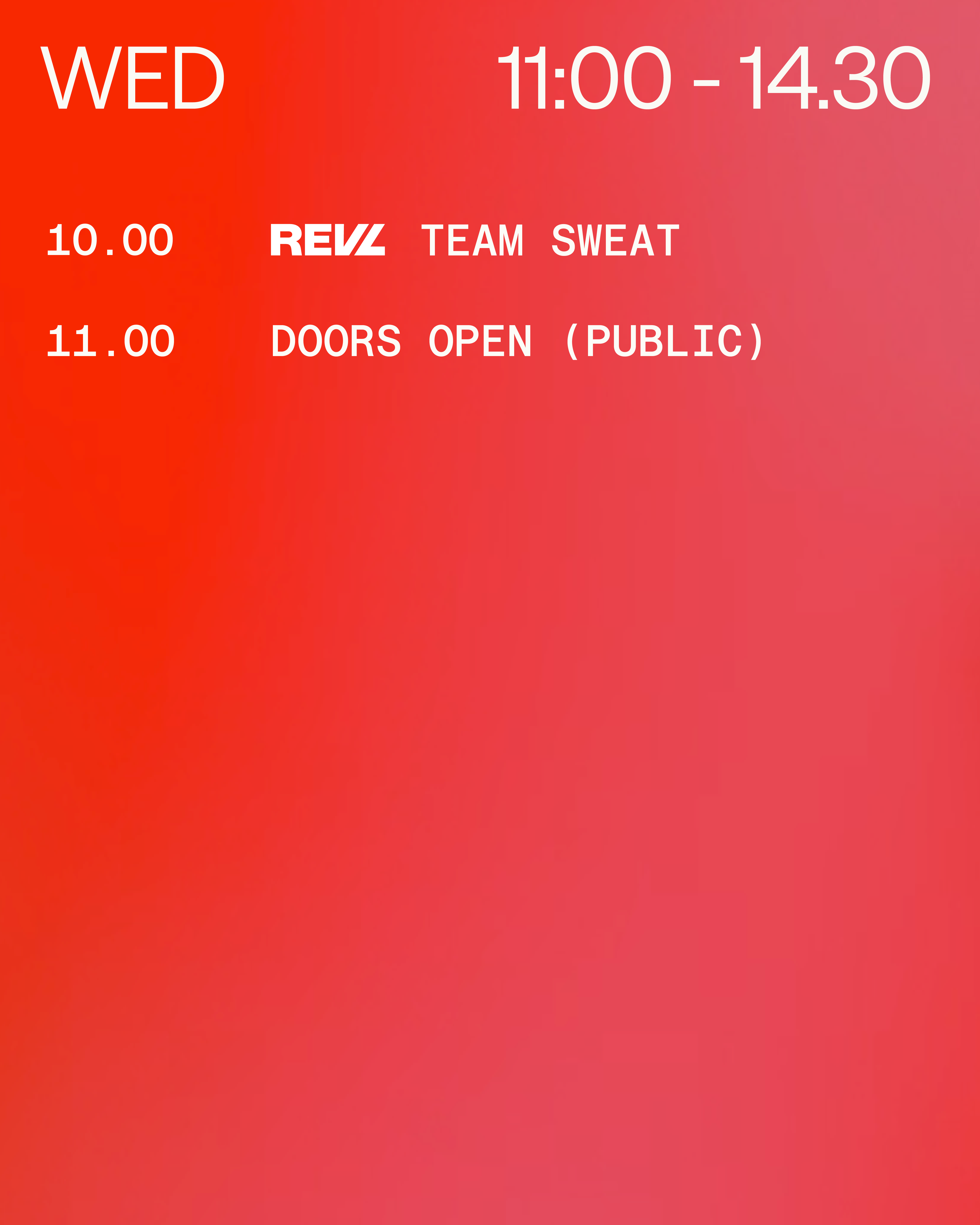 Schedule for WED