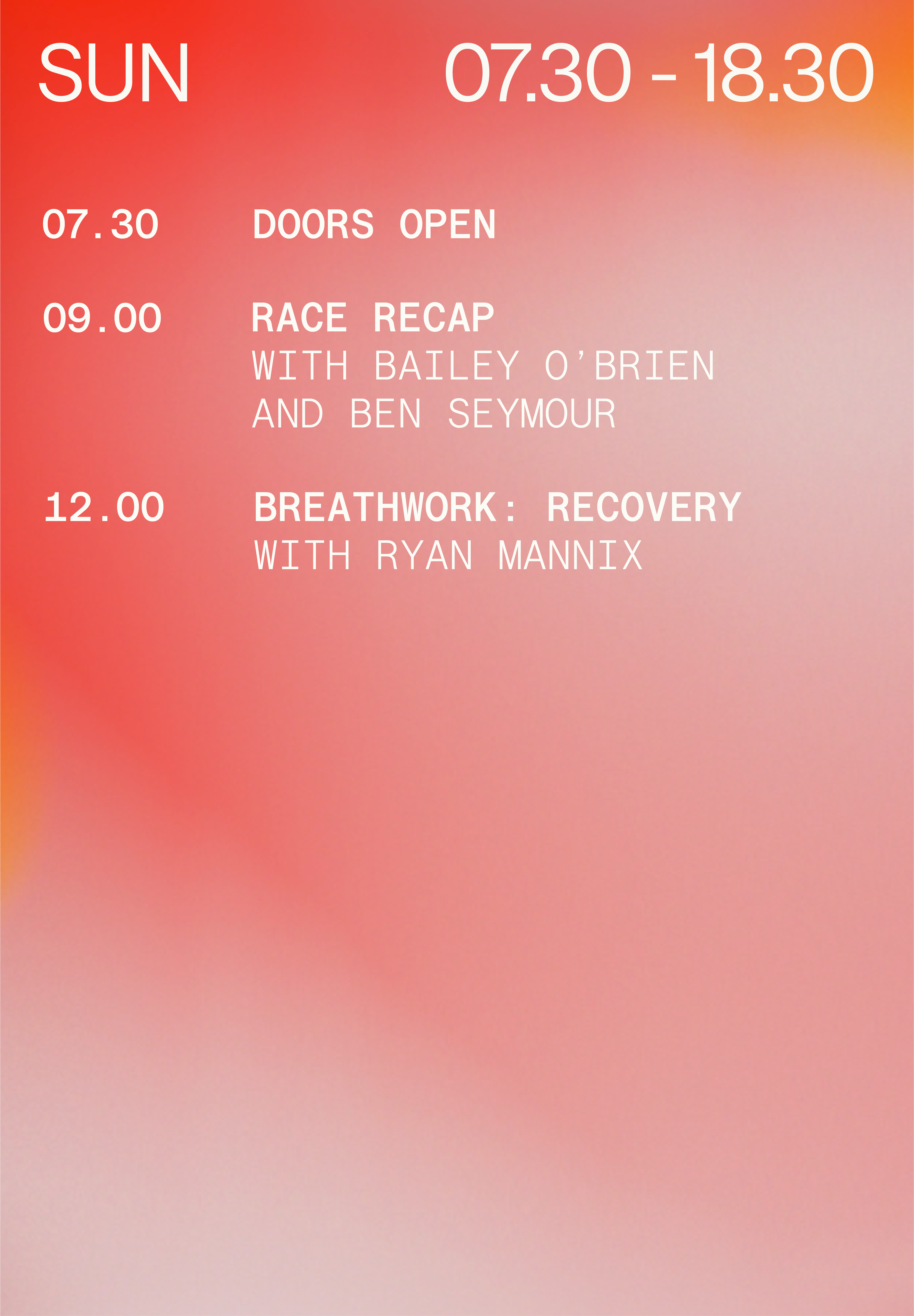 Schedule for SUN