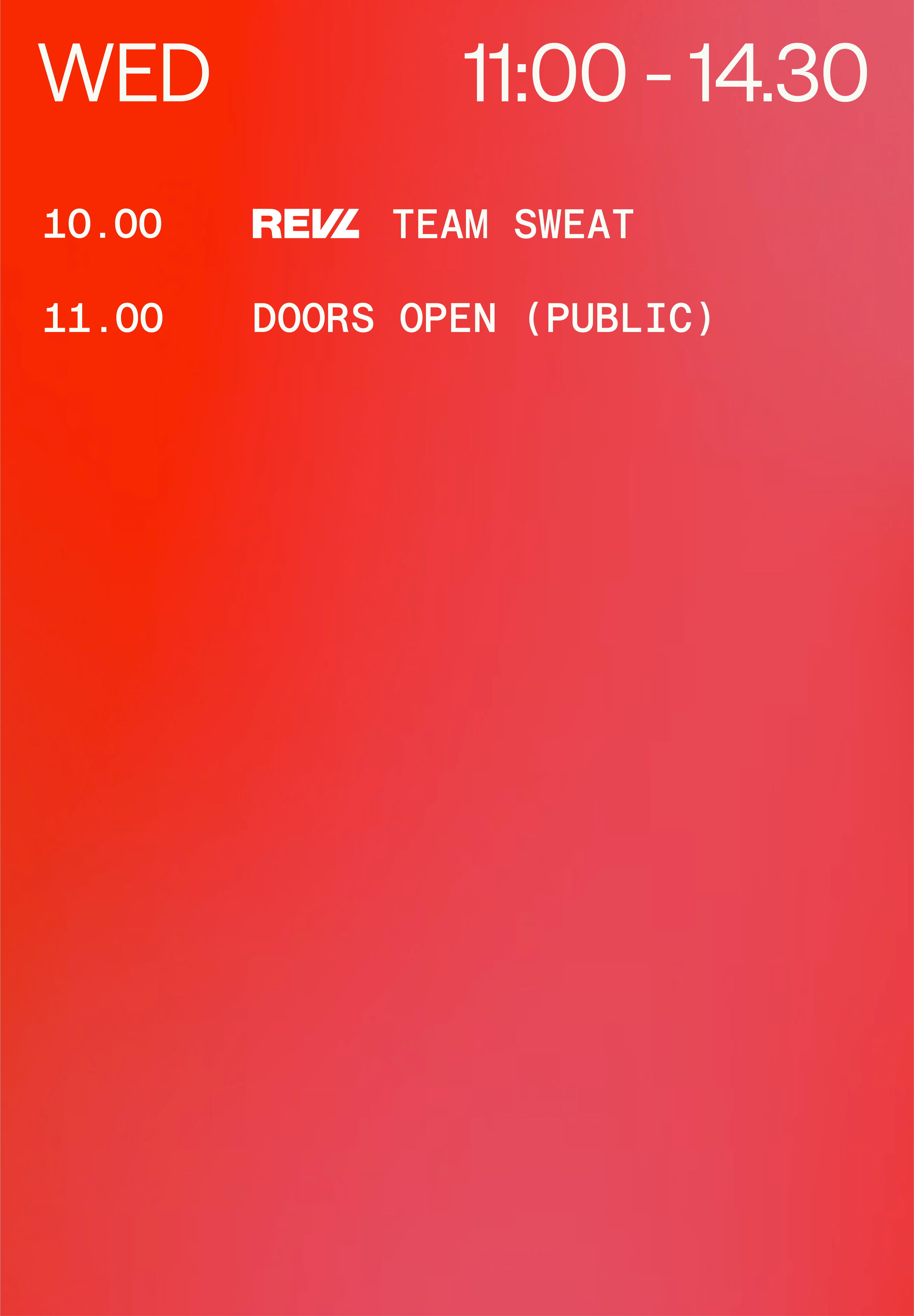 Schedule for WED